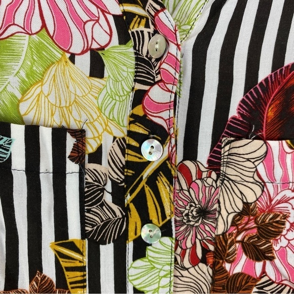 Anthropologie 'Fig & Flower' • Striped Floral Tunic Blouse • Size M - Picture 4 of 9